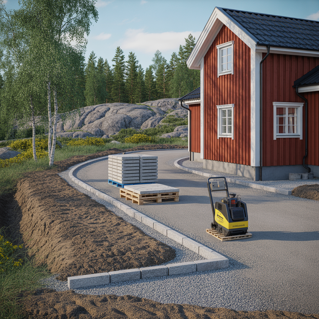 barlager till garageuppfart dimensioner material och pris